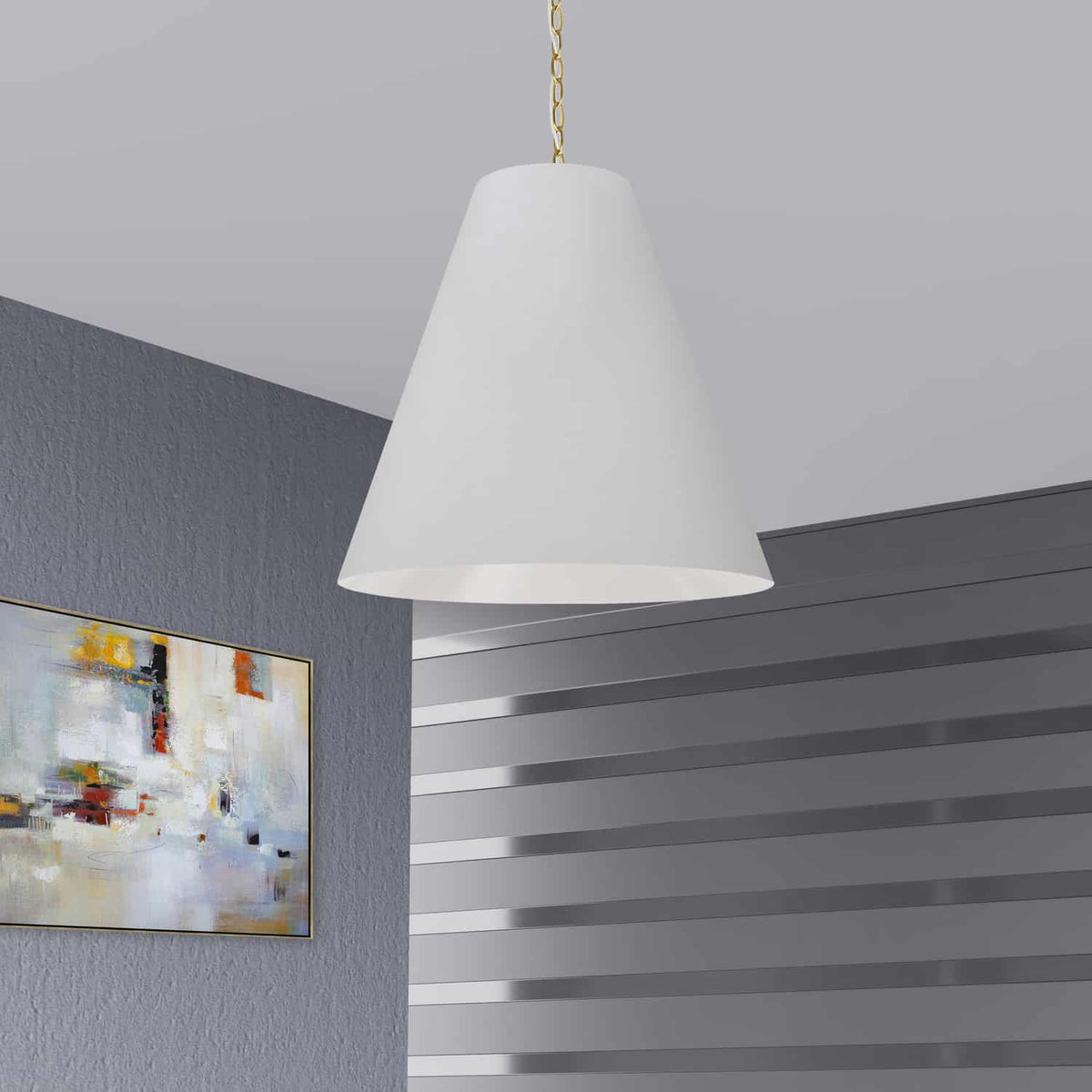 Suspension Anaya 26", Blanc / Laiton vieilli – vue 2