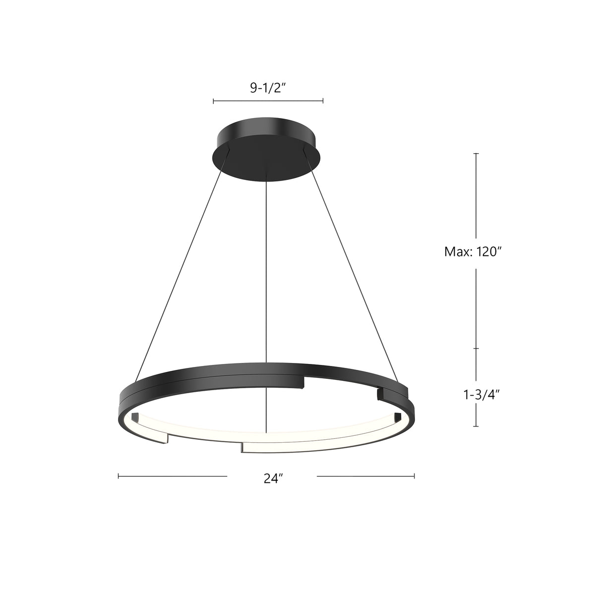Suspension Anello Minor Noyer, 24" – vue 4