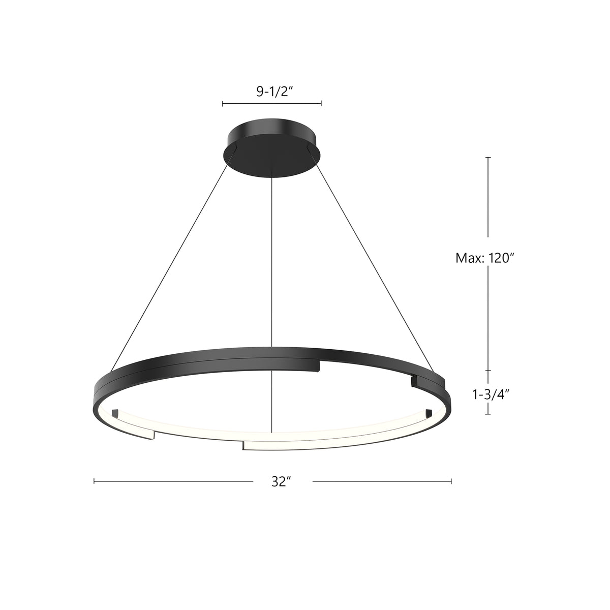 Suspension Anello Minor Noir, 32" – vue 4