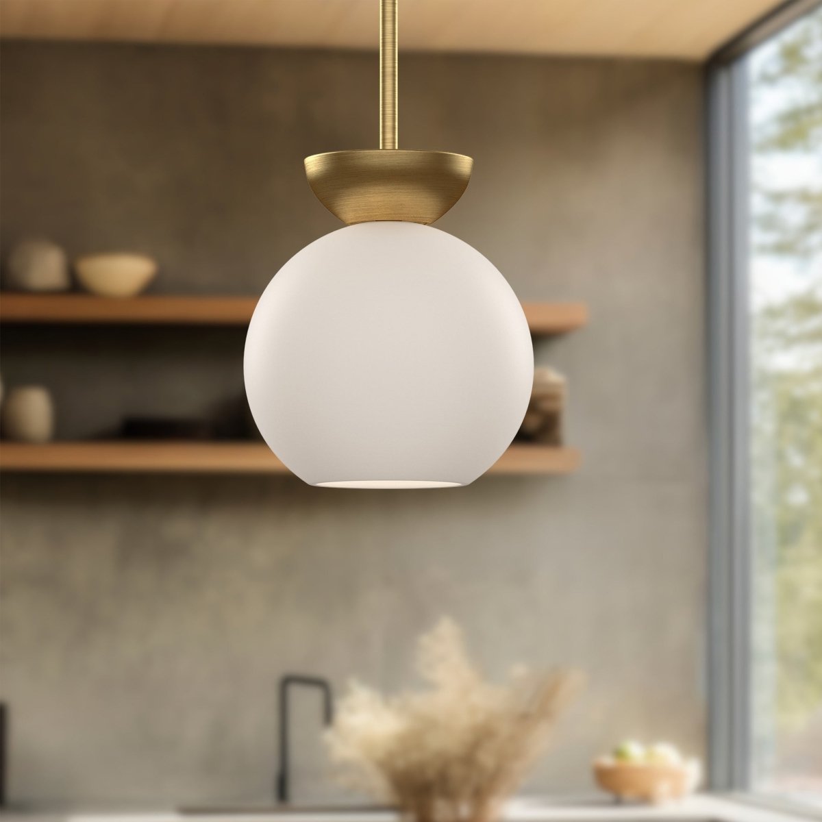 Suspension Arcadia - Gold - or / Verre d'Opale by Kuzco Lighting | Luminaires & cie