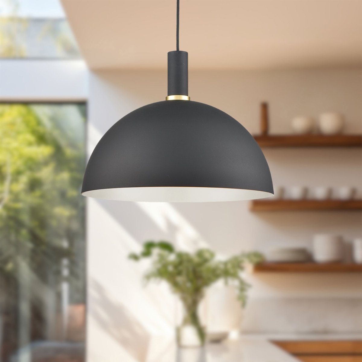 Suspension Archibald - Noir avec détail d'or 15 3/4" by Kuzco Lighting | Luminaires & cie