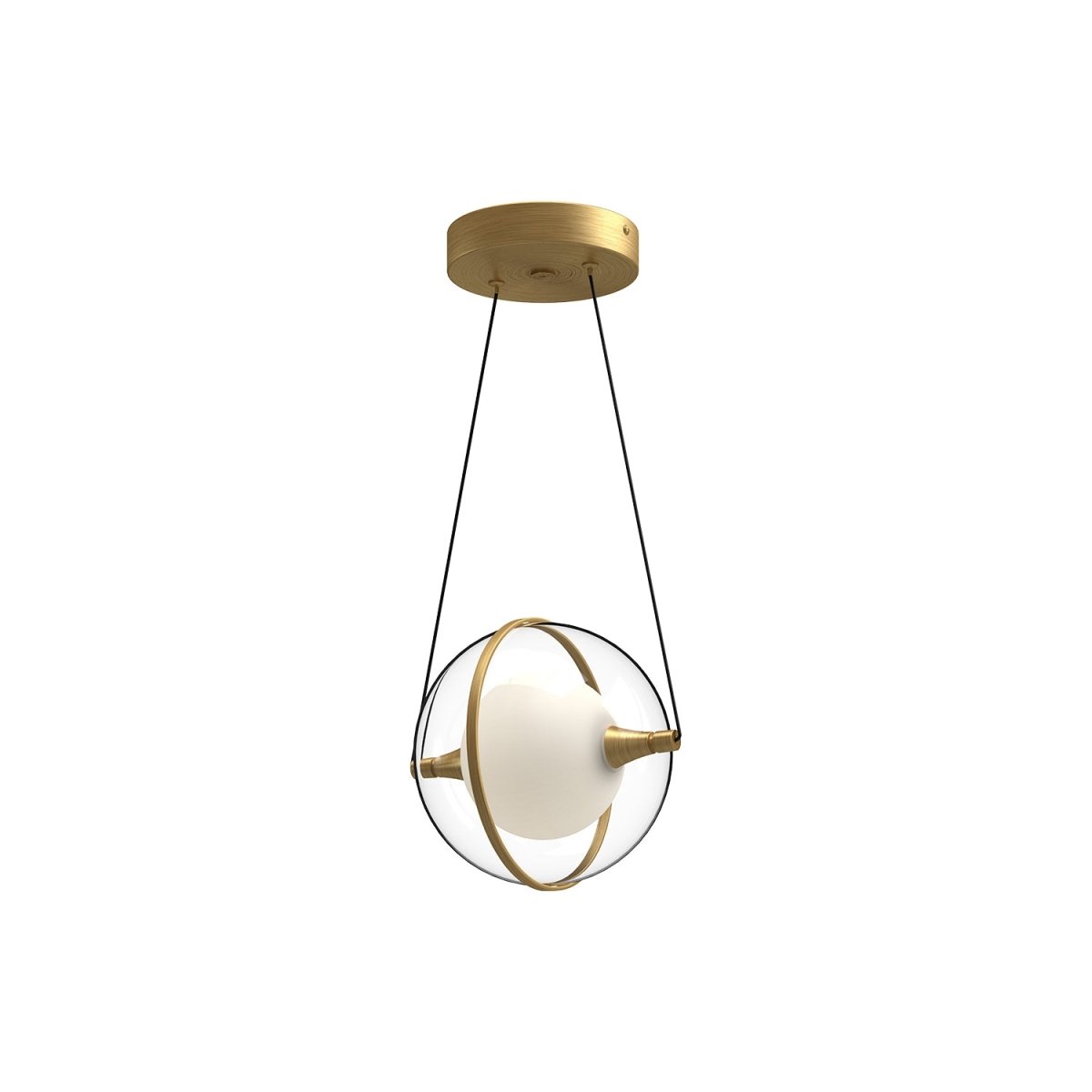Suspension Aries - Or brossé Verre interne givré by Kuzco Lighting | Luminaires & cie