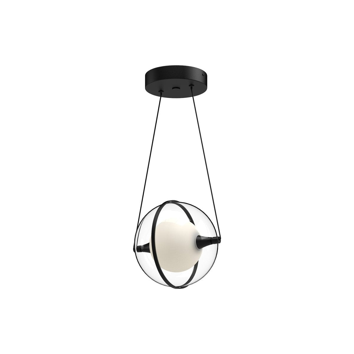 Suspension Aries - Noir Verre interne givré by Kuzco Lighting | Luminaires & cie