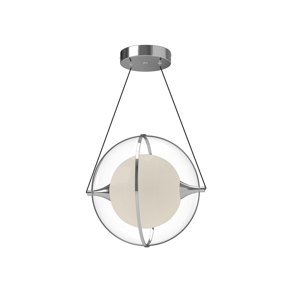 Suspension Aries - Chrome Verre interne givré by Kuzco Lighting | Luminaires & cie