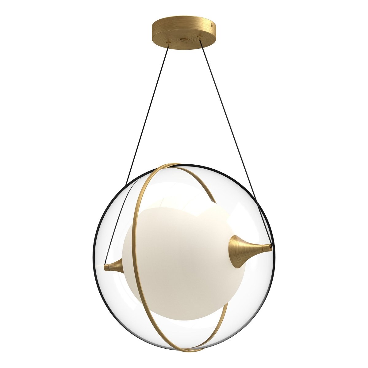 Suspension Aries - Or brossé Verre dépoli by Kuzco Lighting | Luminaires & cie