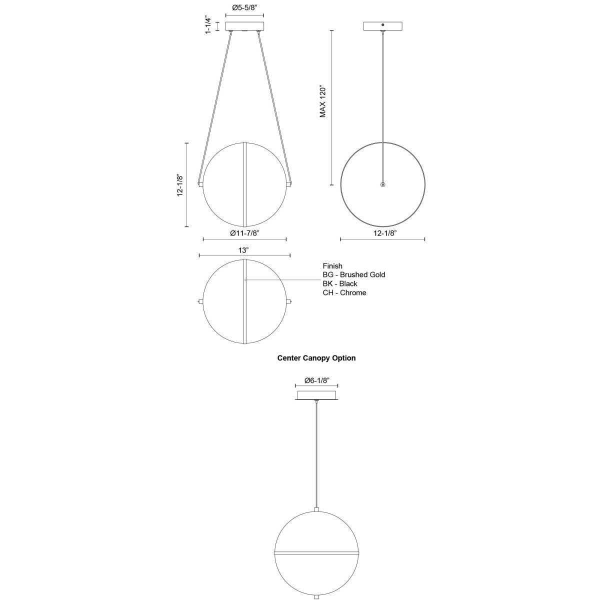 Suspension Aries - Chrome 16" by Kuzco Lighting | Luminaires & cie