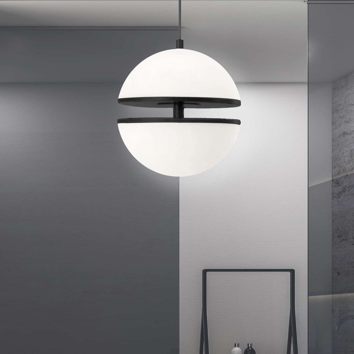 Suspension Atomic Blanc / Noir mat – vue 2
