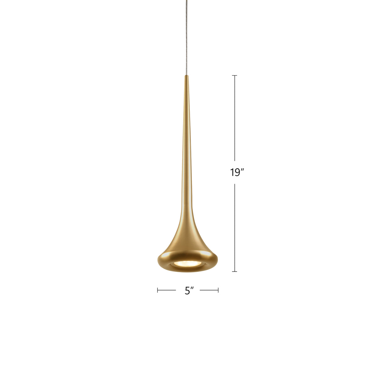 Mini-suspension Bach Or brossé – vue 4