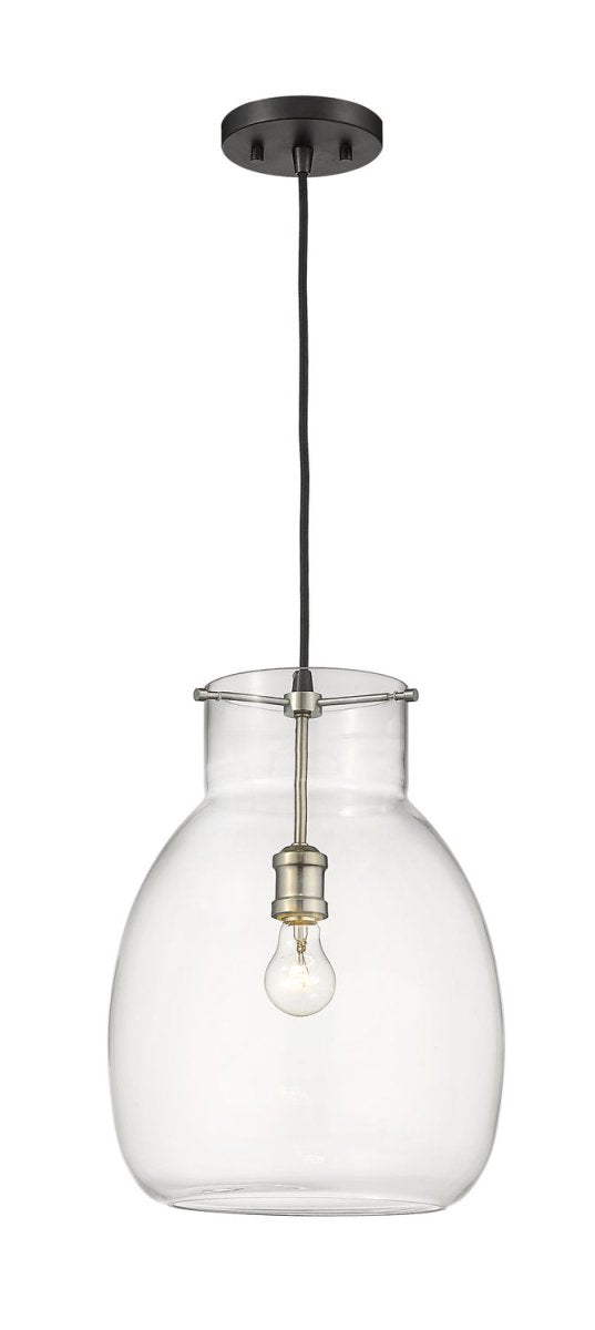 Suspension Bella - Noir mat + Nickel brossé 16 1/2" by Z-Lite | Luminaires & cie