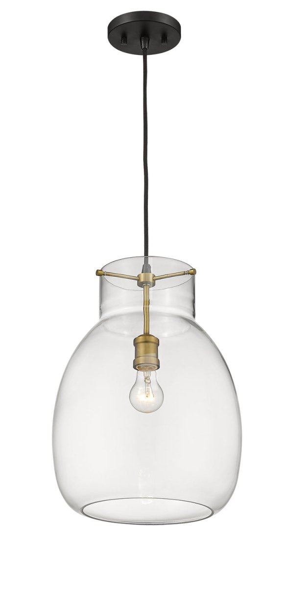 Suspension Bella - Noir mat + Laiton vieilli 16" by Z-Lite | Luminaires & cie
