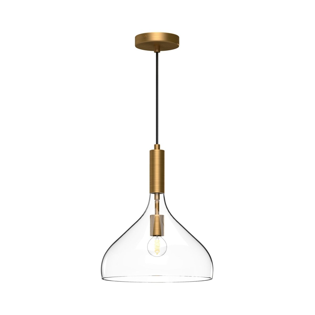 Suspension Belleview - Or vieilli Verre clair by Alora Lighting | Luminaires & cie