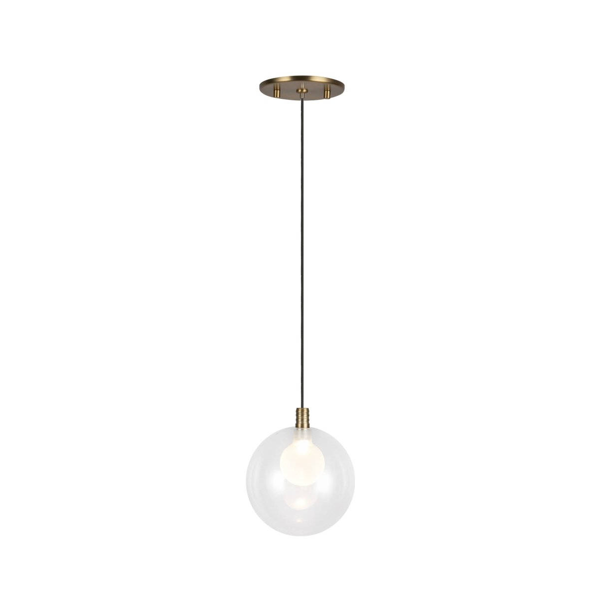 Suspension Bolla - Or brossé Verre transparent by Kuzco Lighting | Luminaires & cie