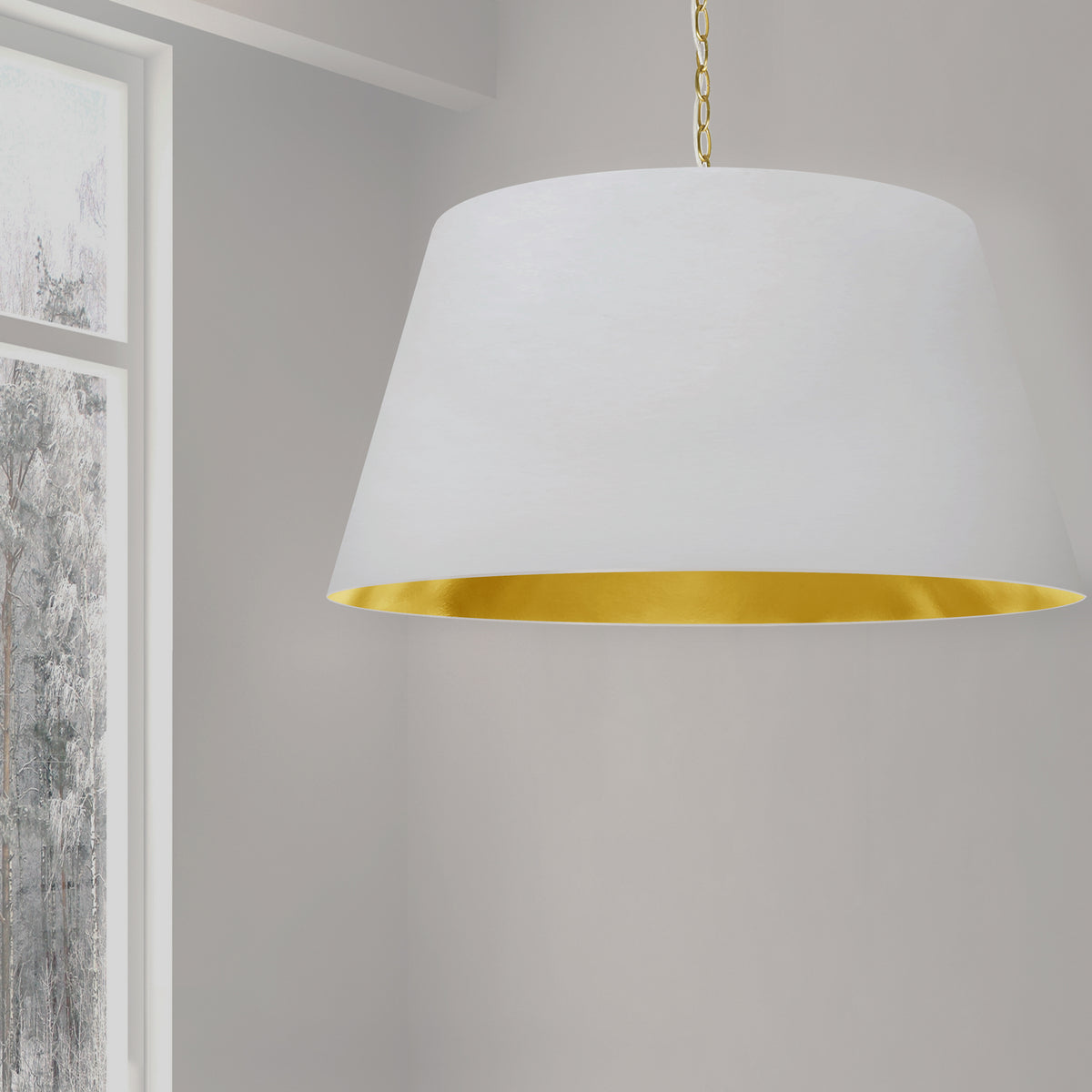 Suspension Brynn 32", Blanc / Or – vue 2