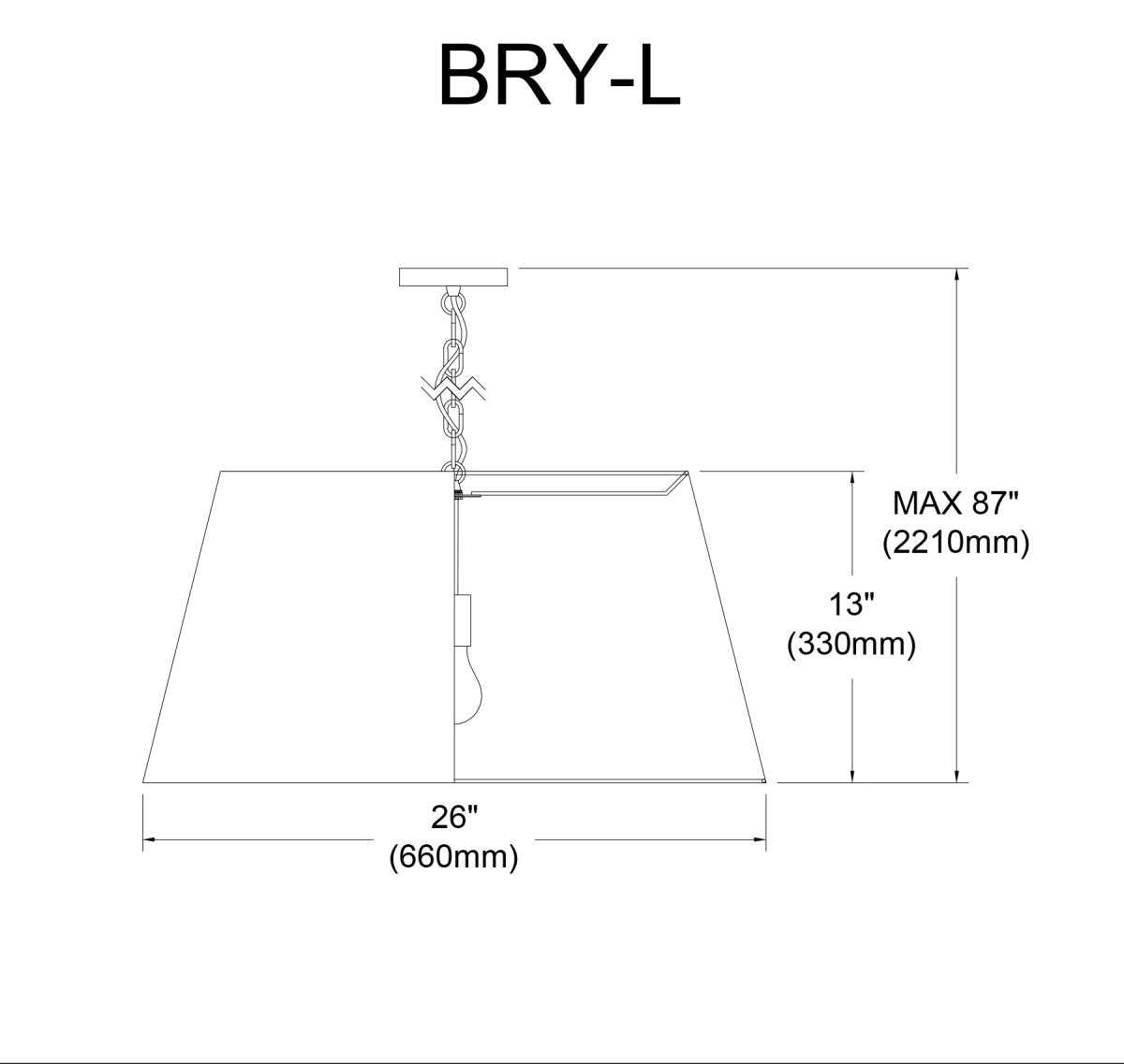 Suspension Brynn - Noir Feutre gris 26" by Dainolite | Luminaires & cie