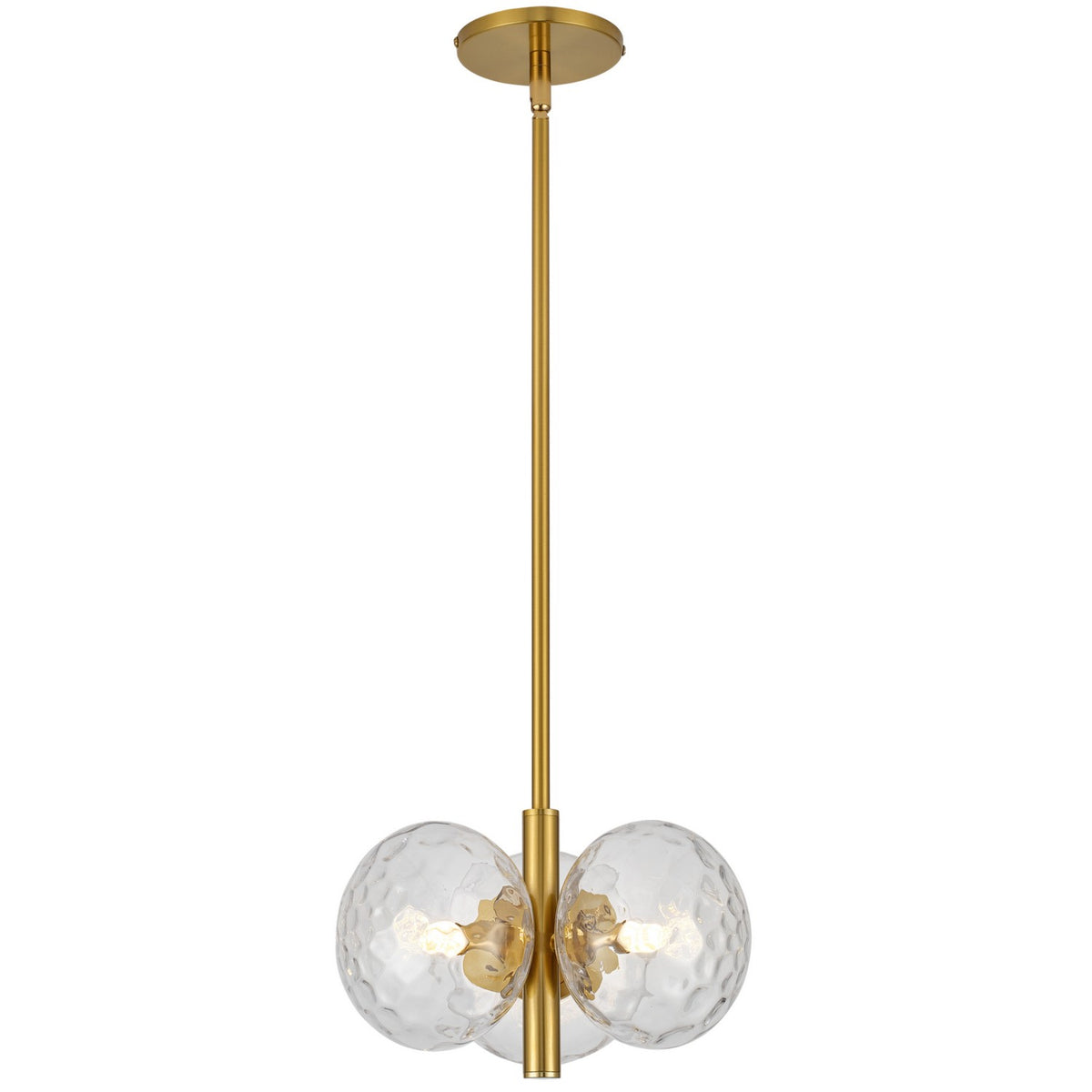 Suspension Burlat nombre ampoules 3, Transparent / Laiton vieilli – vue 2