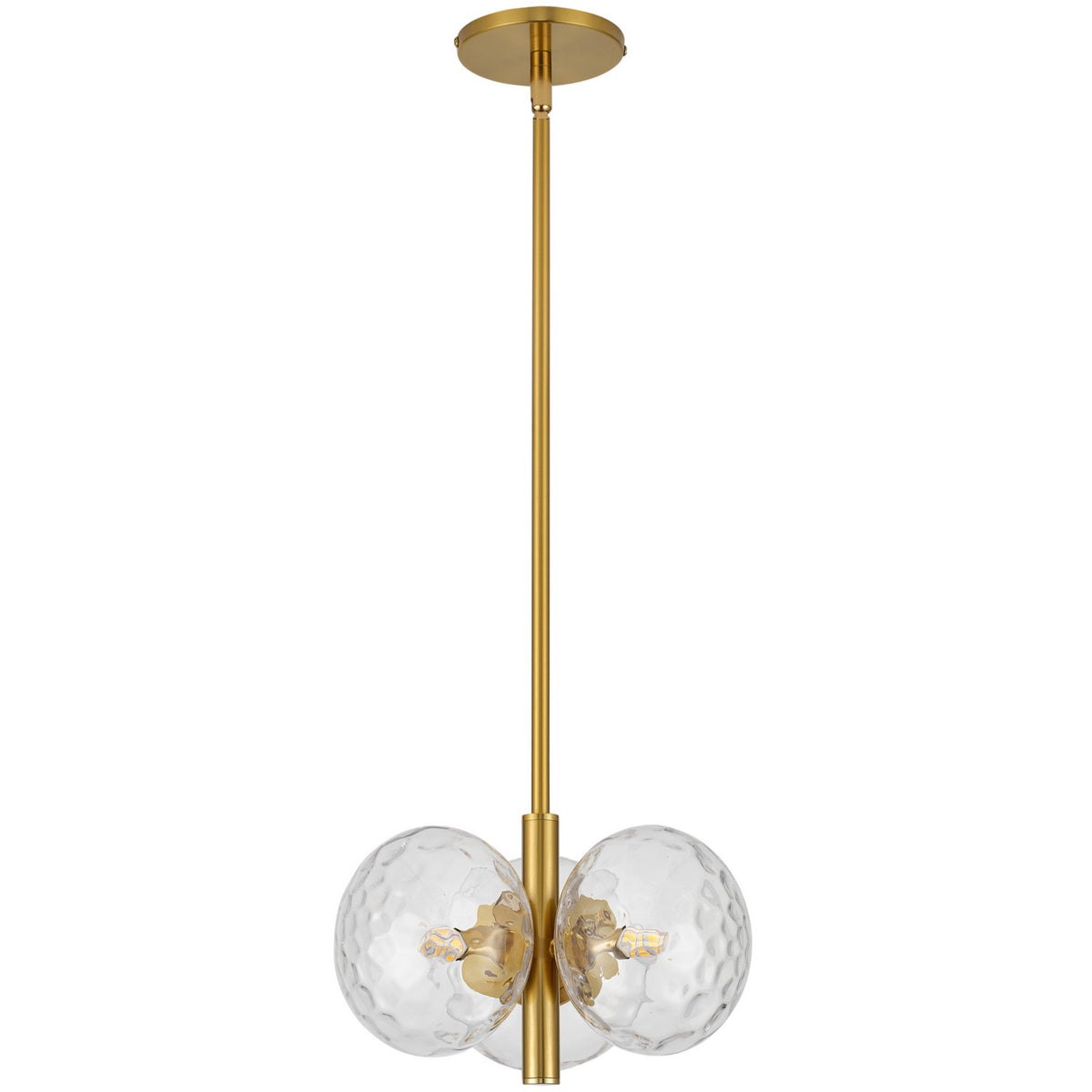 Suspension Burlat nombre ampoules 3, Transparent / Laiton vieilli – Dainolite