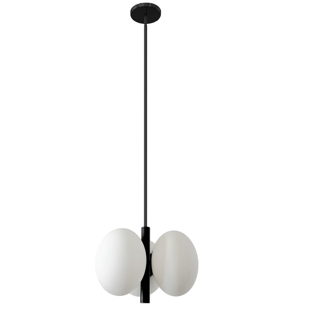 Suspension Burlat nombre ampoules 3, Blanc / Noir mat – Dainolite