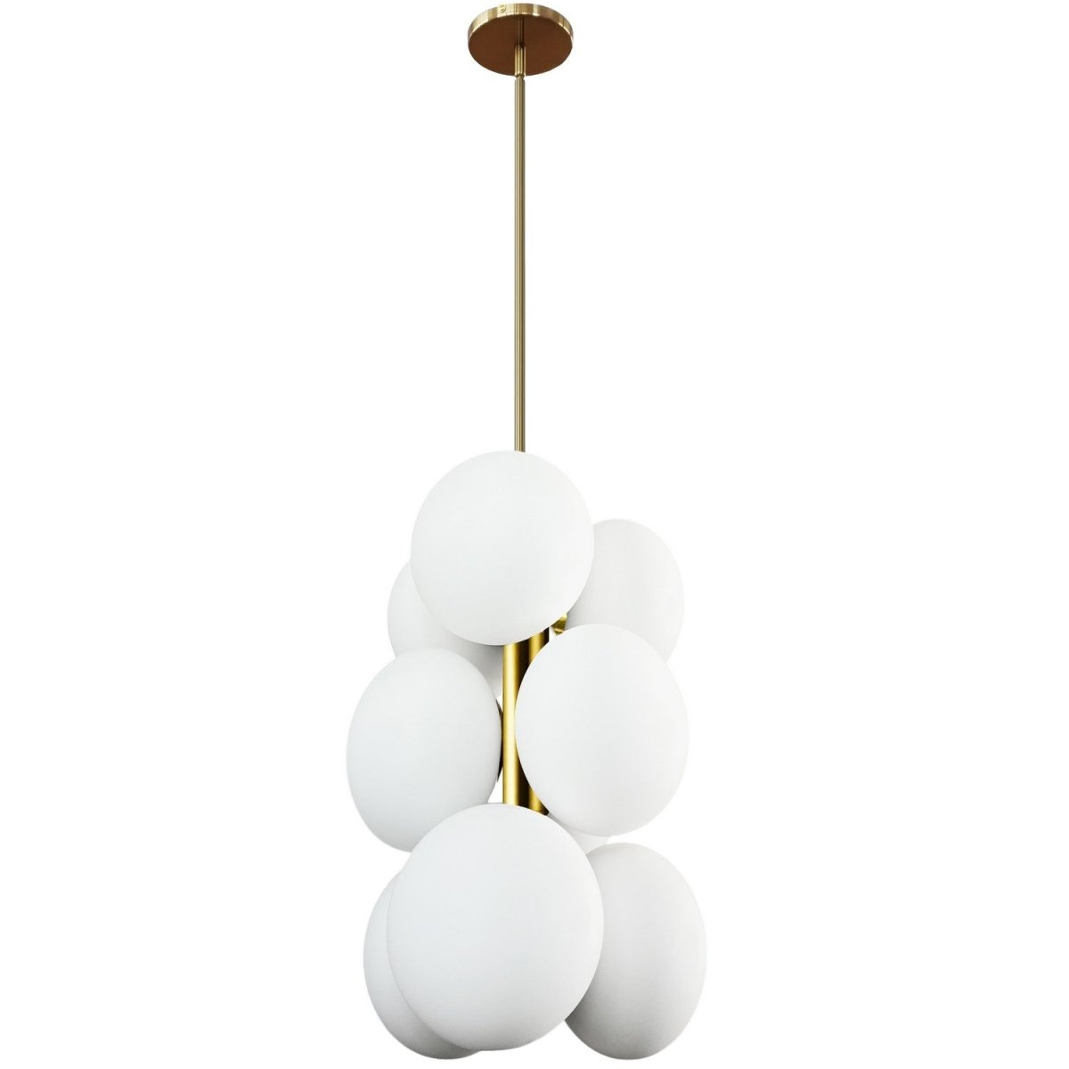 Suspension Burlat - 9 Blanc / Laiton vieilli by Dainolite | Luminaires & cie