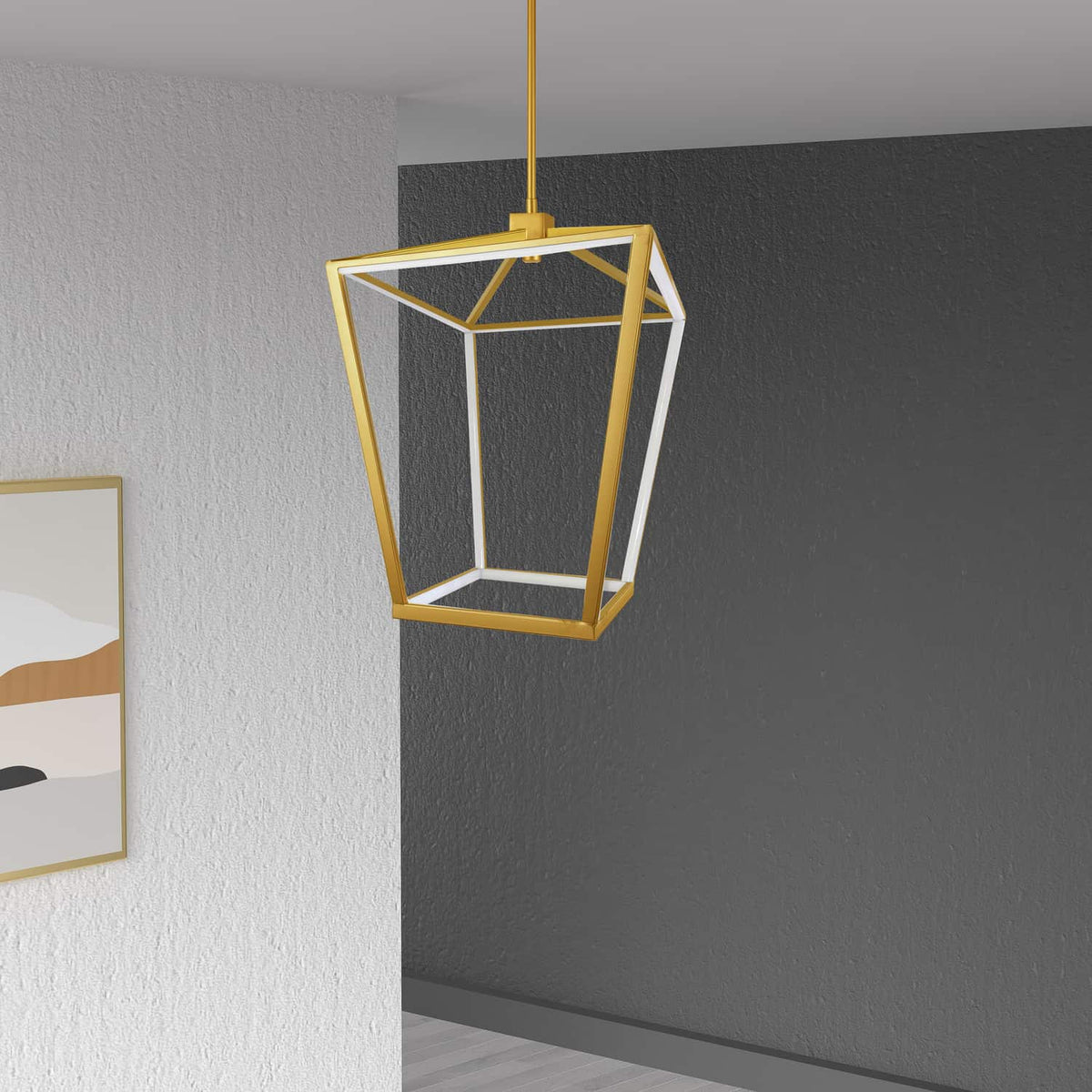 Lustre Cage 13", Laiton vieilli – vue 3