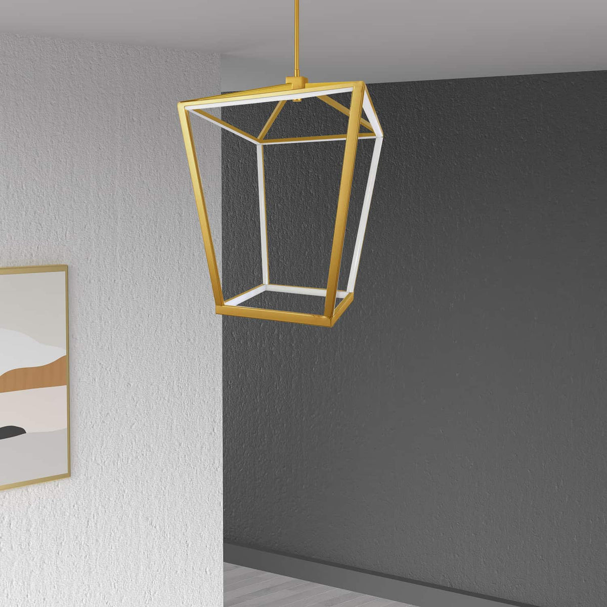 Lustre Cage 17", Laiton vieilli – vue 3