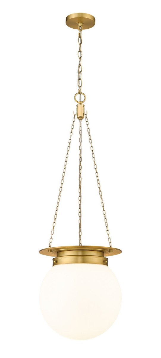 Suspension Calhoun - Laiton patrimoine Opale blanc by Z-Lite | Luminaires & cie