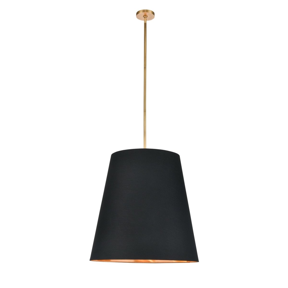 Suspension Calor - Laiton vintage Lin noir avec parchemin or 24 7/8" by Alora Lighting | Luminaires & cie