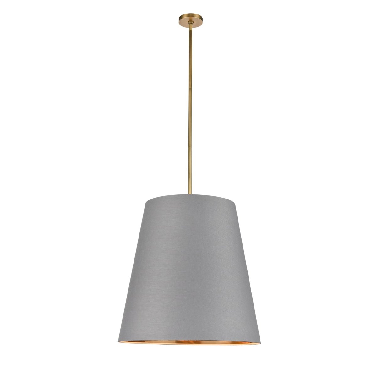 Suspension Calor - Laiton vintage Lin gris avec parchemin or 24 7/8" by Alora Lighting | Luminaires & cie