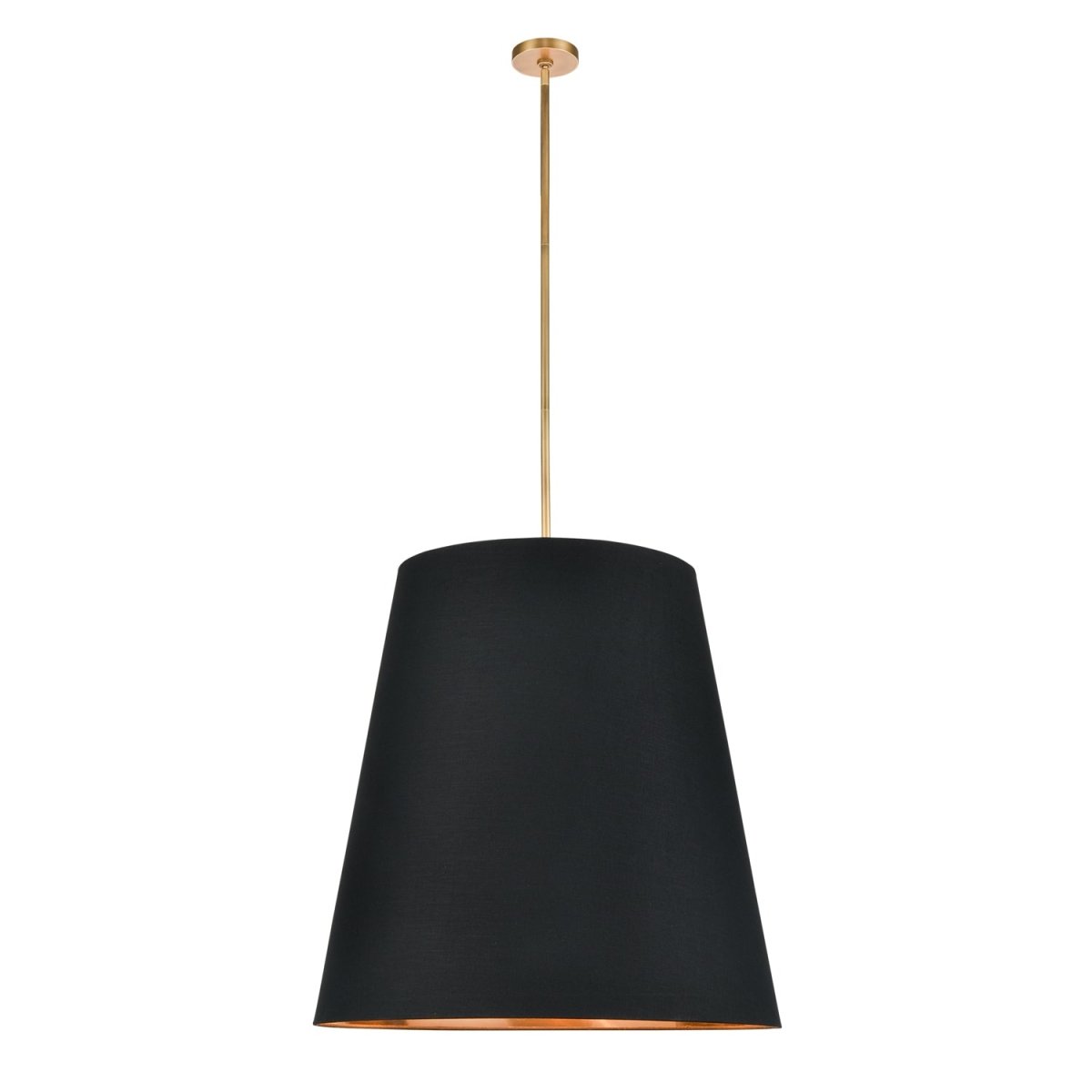 Suspension Calor - Laiton vintage Lin noir avec parchemin or 30" by Alora Lighting | Luminaires & cie