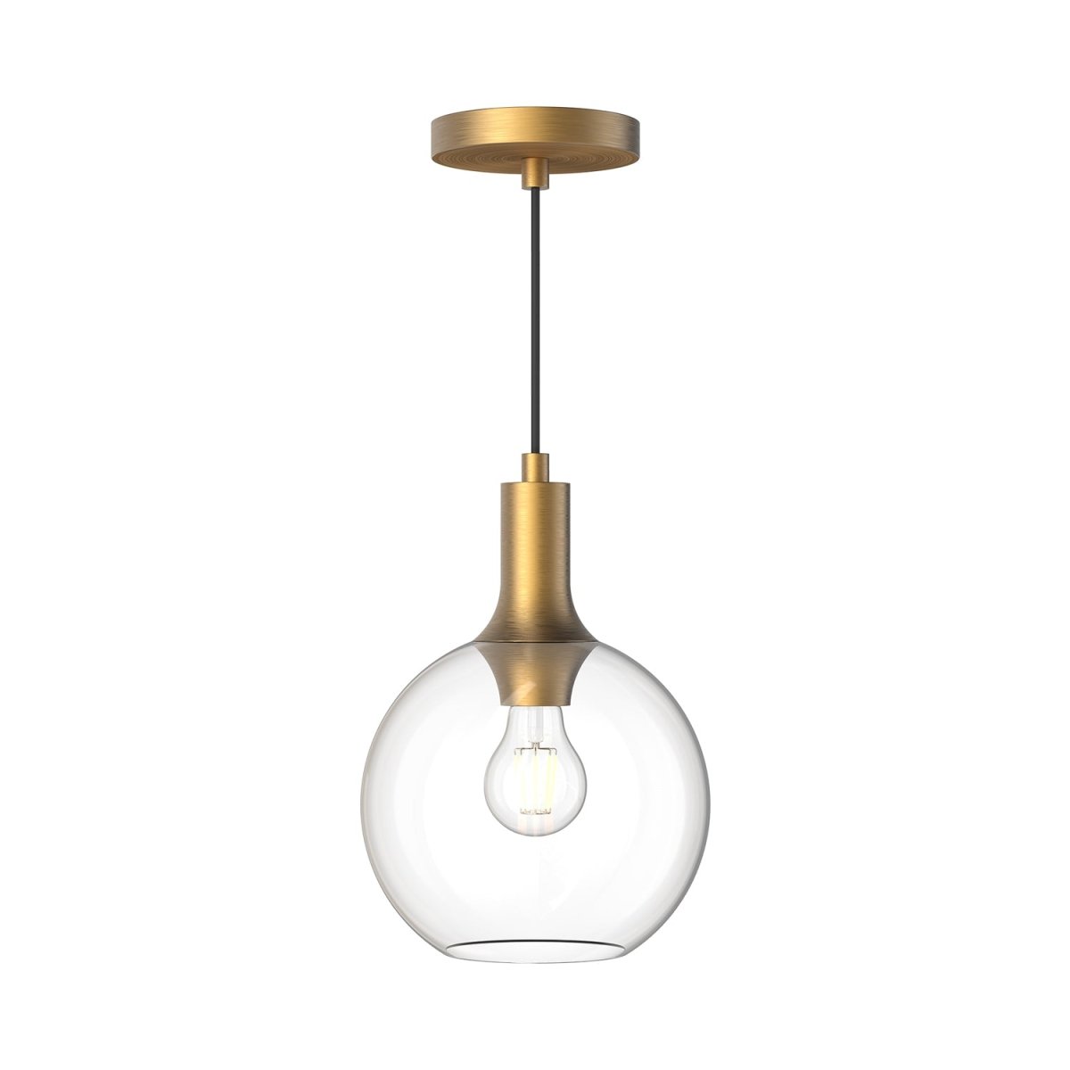 Suspension Castilla - Or vieilli Verre transparent 7 7/8" by Alora Lighting | Luminaires & cie