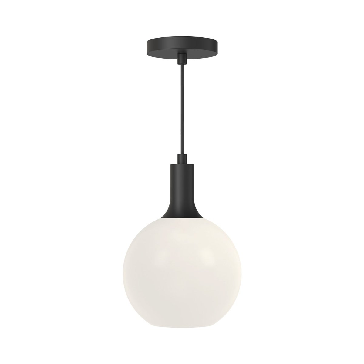 Suspension Castilla - Noir mat Verre opal 7 7/8" by Alora Lighting | Luminaires & cie
