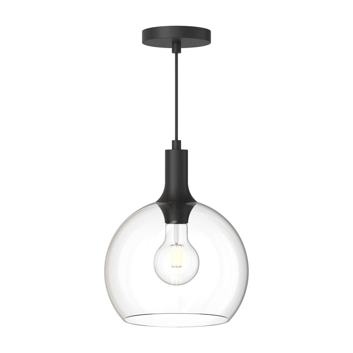 Suspension Castilla - Noir mat Verre transparent 9 7/8" by Alora Lighting | Luminaires & cie