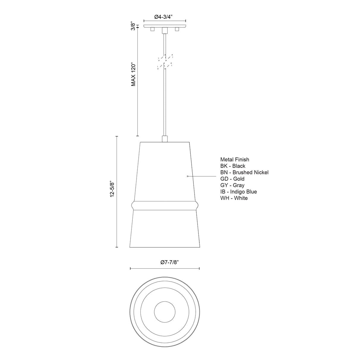 Mini-suspension Castor Noir – vue 3
