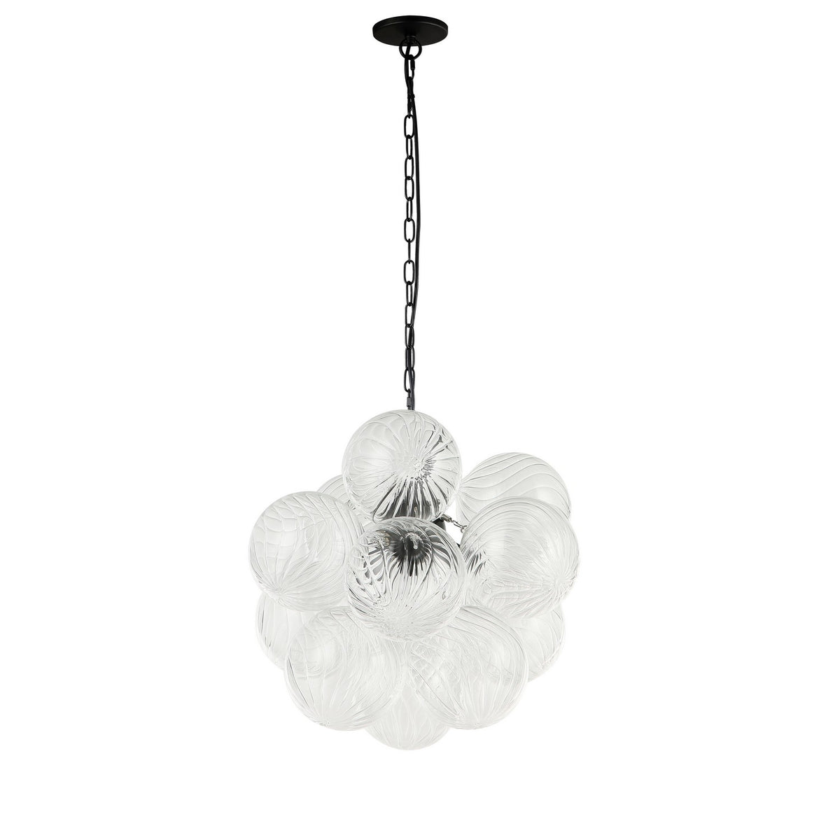 Lustre Charlize 13 1/2", Transparent / Noir mat – vue 2