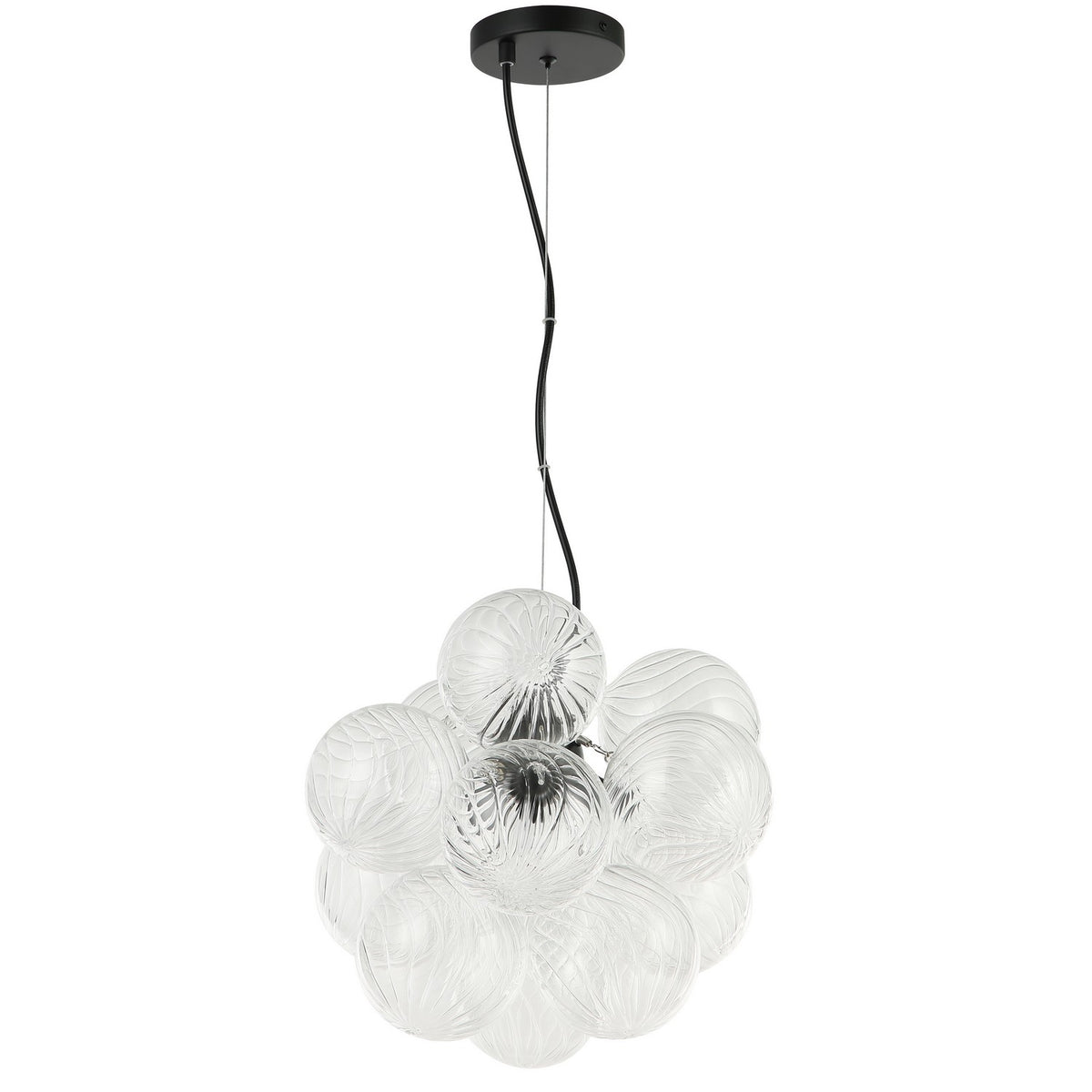 Lustre Charlize 13 1/2", Transparent / Noir mat – Dainolite