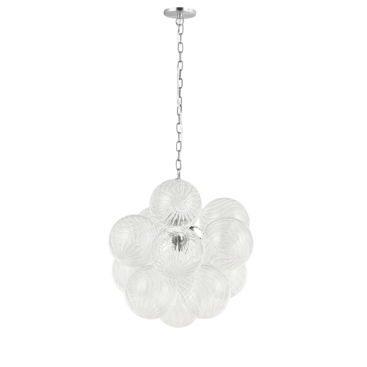 Lustre Charlize 13 1/2", Transparent / Chrome poli – vue 2