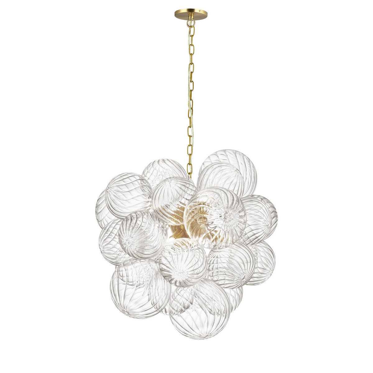 Lustre Charlize 20", Transparent / Laiton vieilli – vue 2