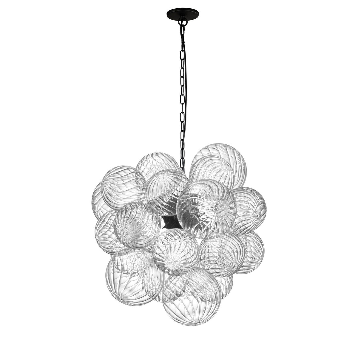 Lustre Charlize 20", Transparent / Noir mat – vue 2