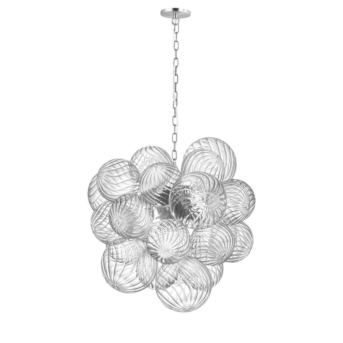 Lustre Charlize 20", Transparent / Chrome poli – vue 2