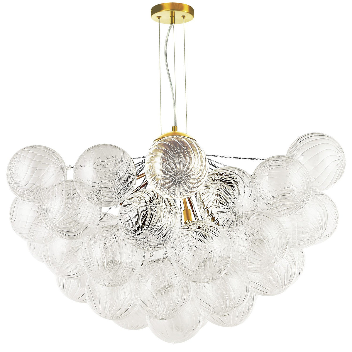Lustre Charlize 36", Transparent / Laiton vieilli – Dainolite