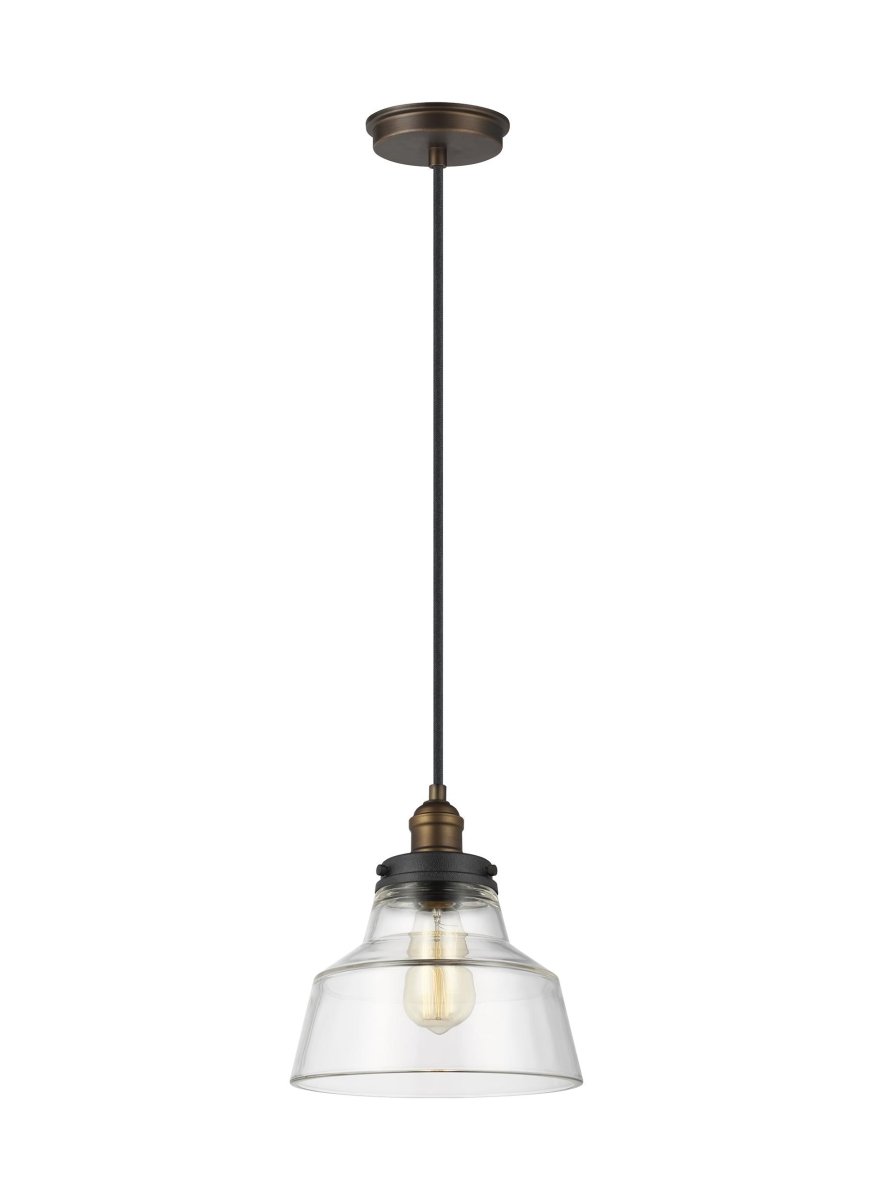 Suspension Cheminée Baskin - En laiton âgé peint / zinc sombre by Visual Comfort Studio | Luminaires & cie