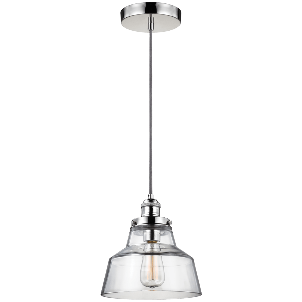 Suspension Cheminée Baskin - Nickel poli by Visual Comfort Studio | Luminaires & cie