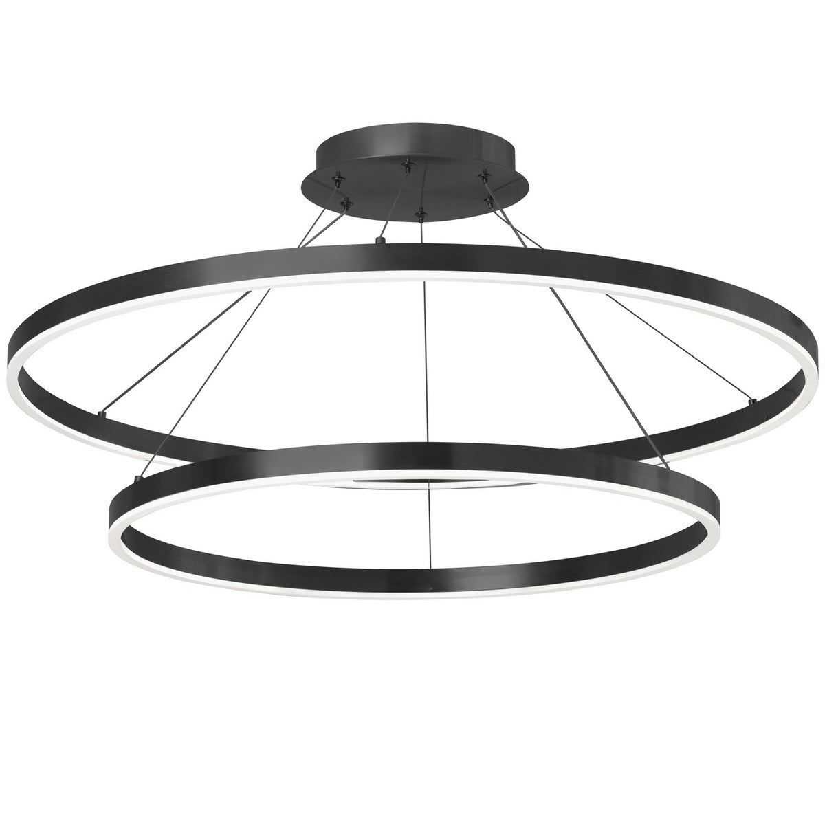 Suspension 2-étages Circulo 120-277V, Noir mat – Dainolite