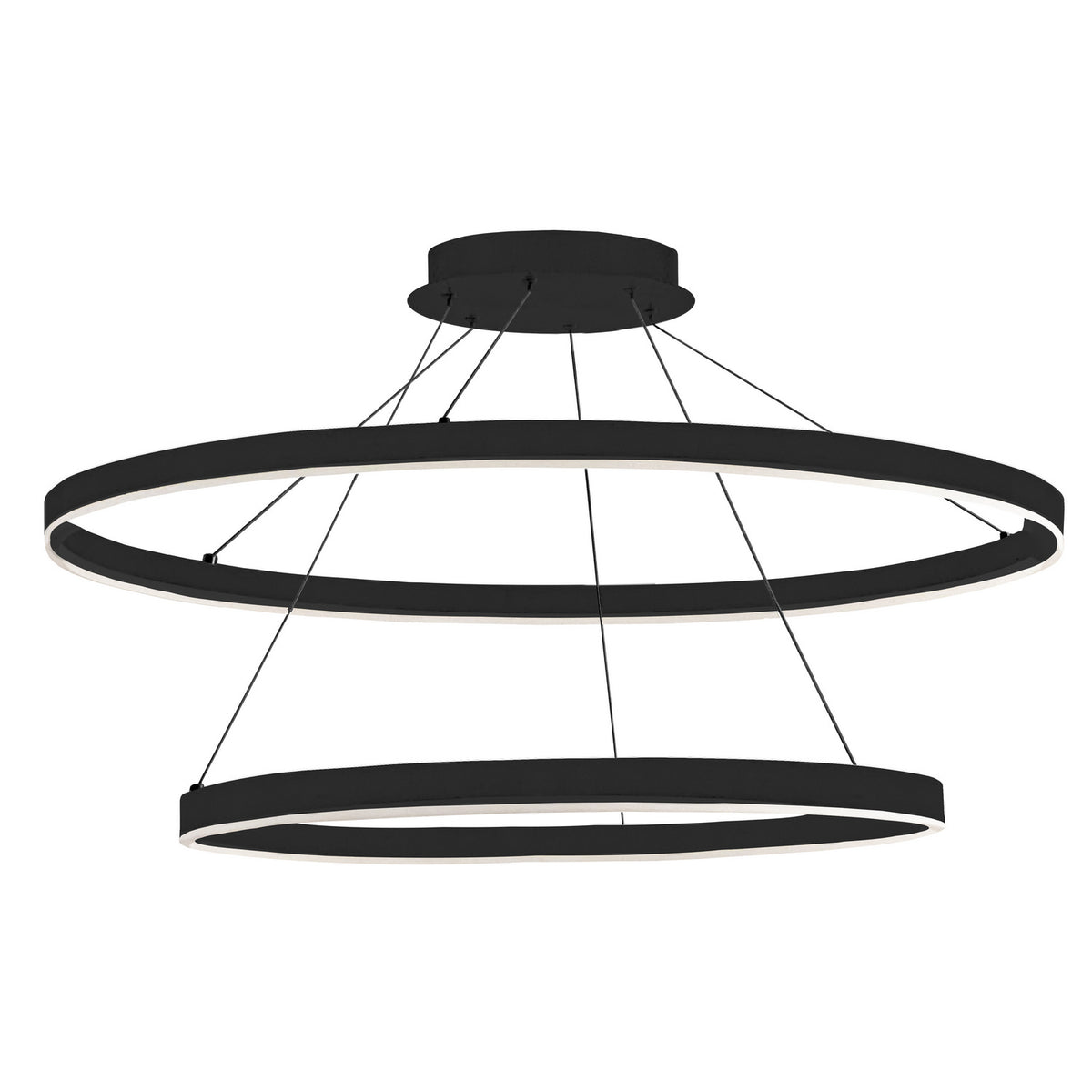 Suspension 2-étages Circulo 100-130V, Noir / Noir mat – Dainolite