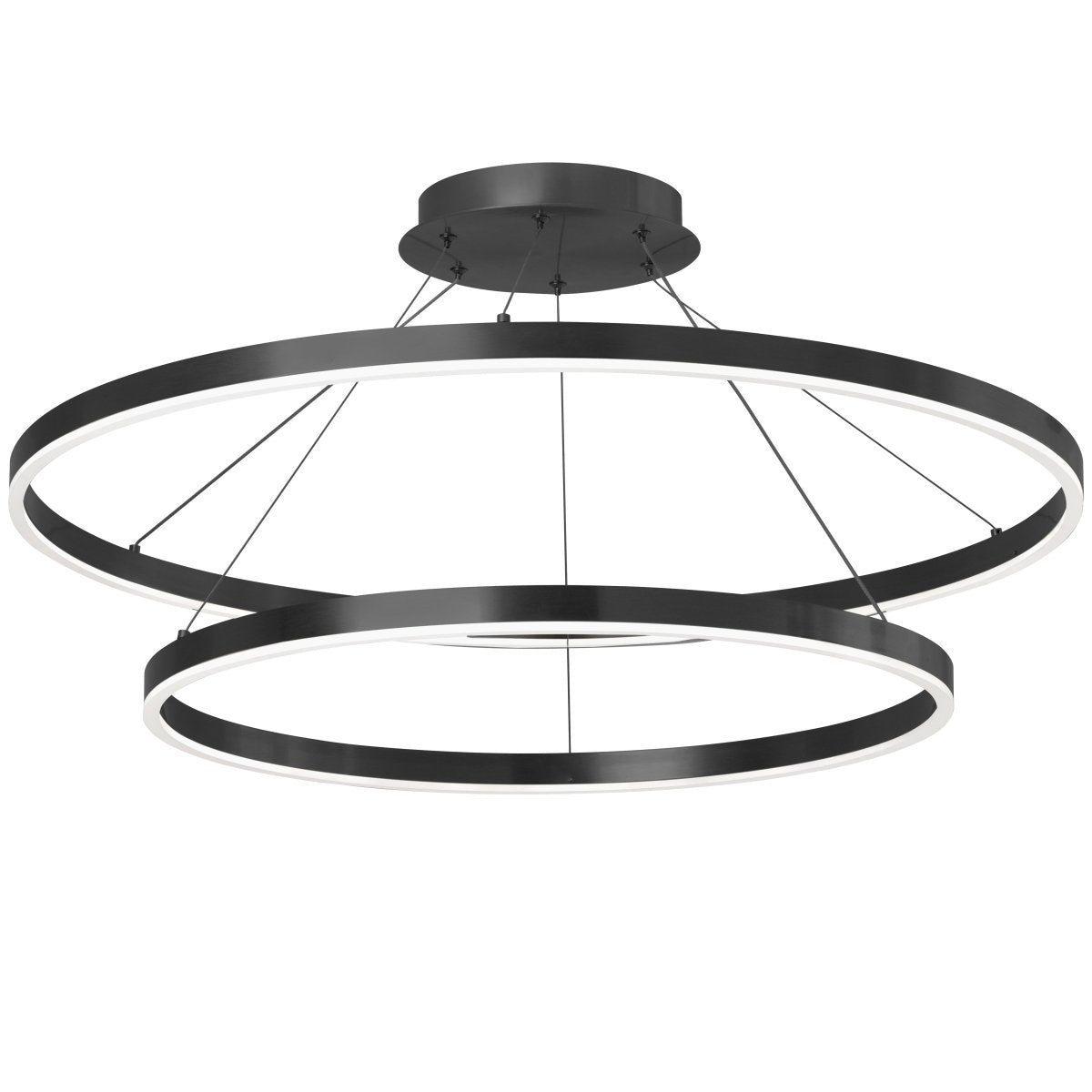 Suspension Circulo - Noir 32" 2 - niveaux - 3000°K by Dainolite | Luminaires & cie