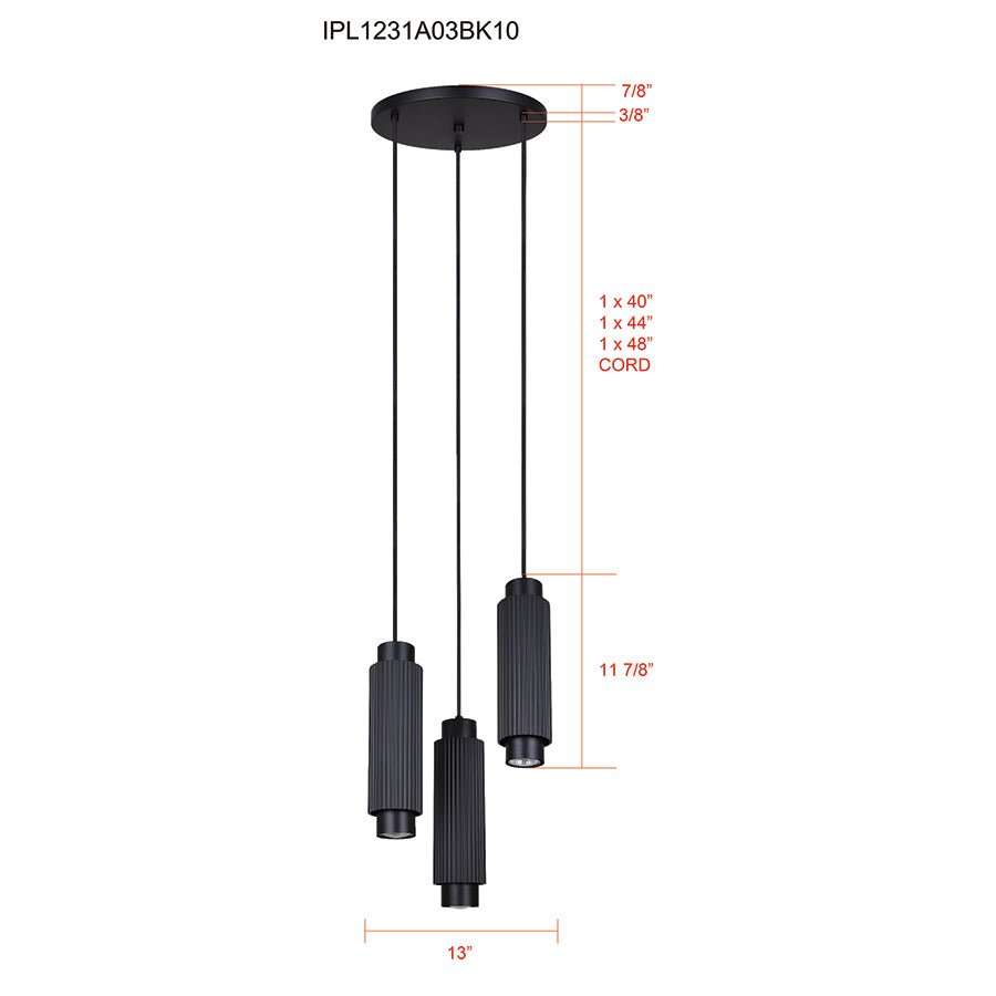 Suspension Cohen - Noir 13" by Canarm | Luminaires & cie