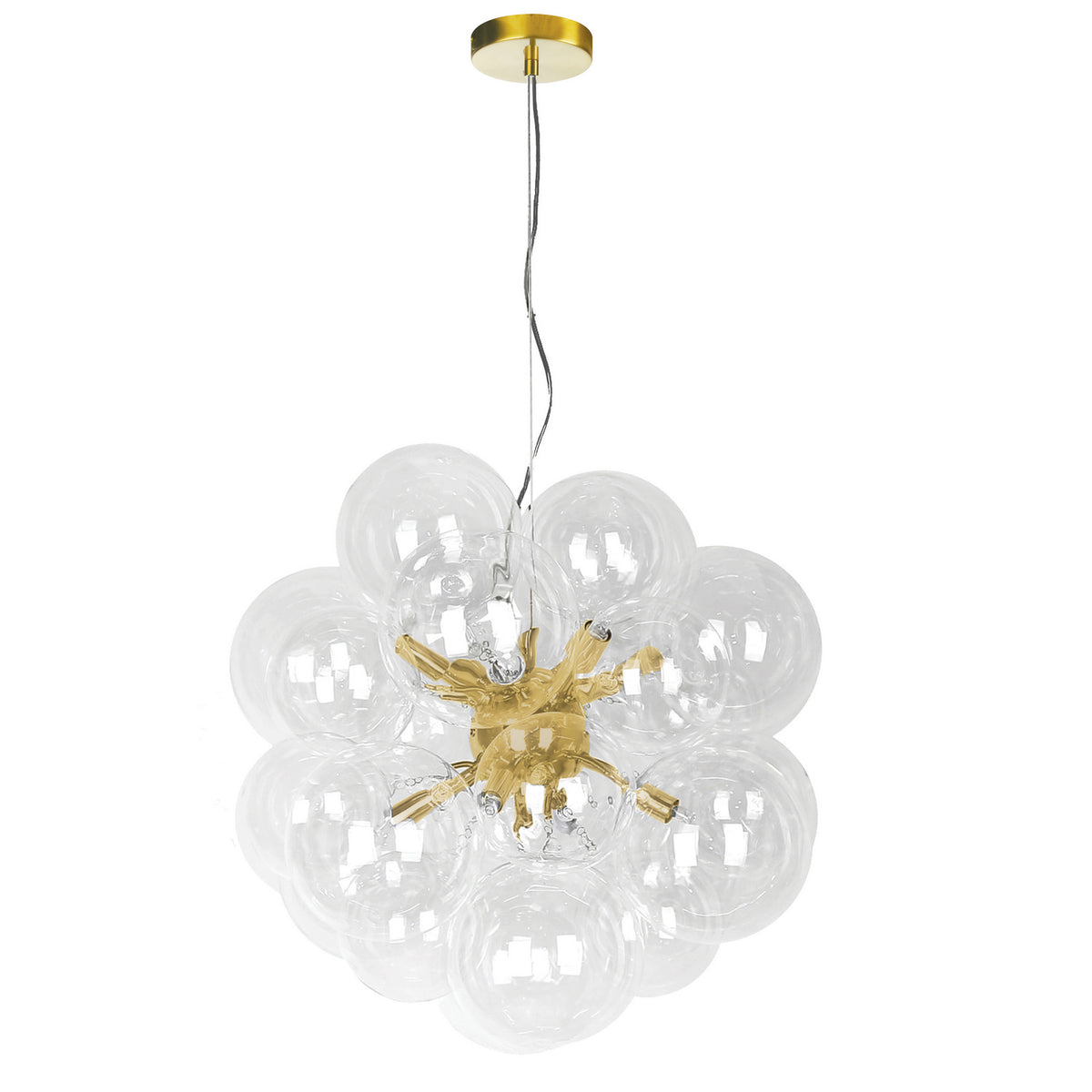 Lustre Comet Transparent / Laiton vieilli – Dainolite