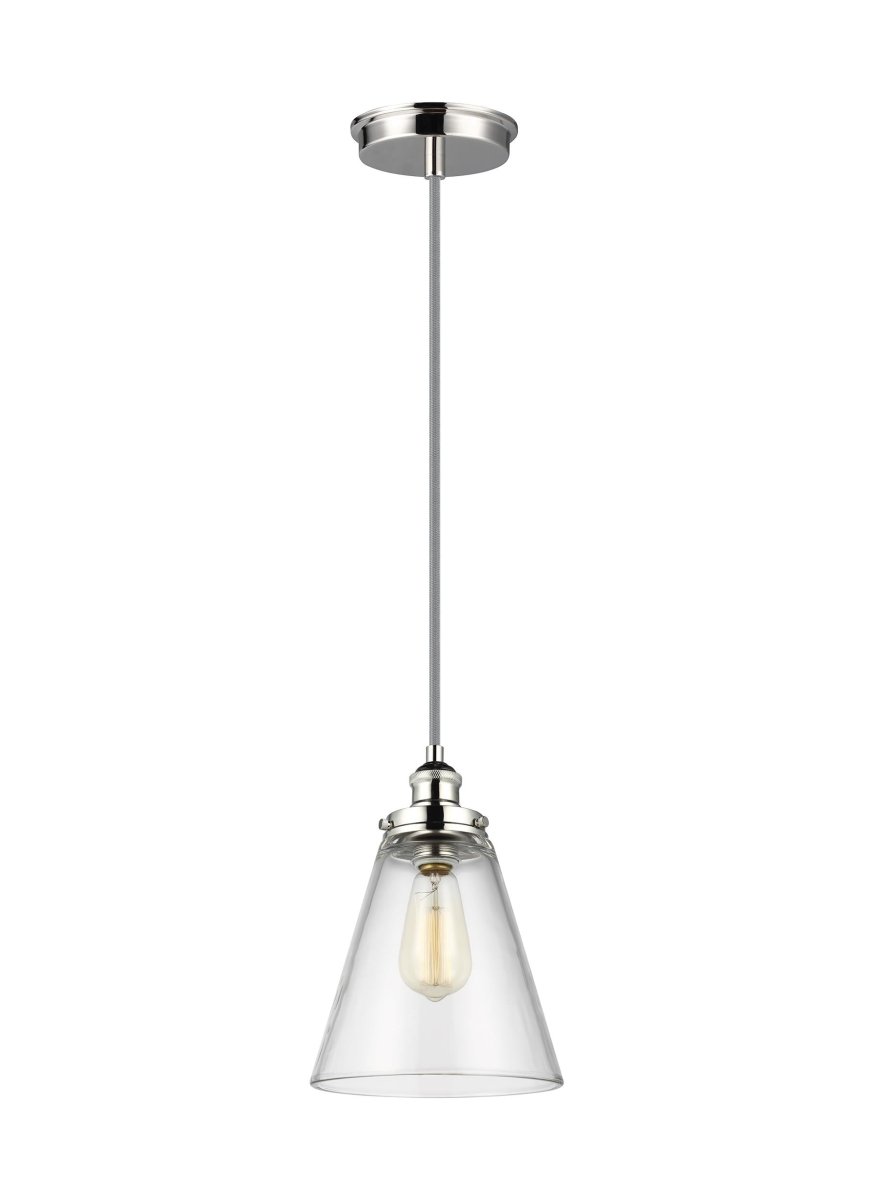 Suspension Cone Baskin - Nickel poli by Visual Comfort Studio | Luminaires & cie