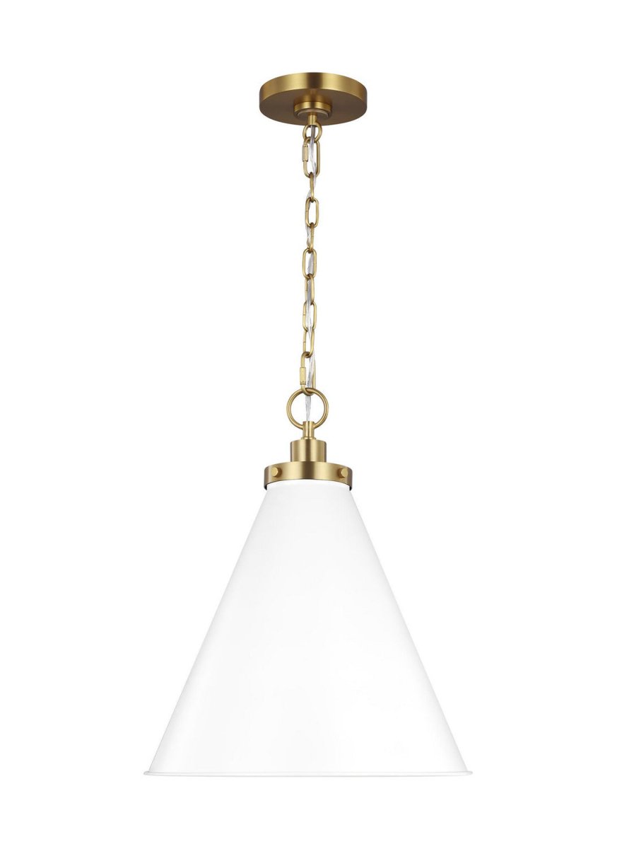 Suspension cône Wellfleet - Laiton bruni Blanc mat 15 5/8" by Visual Comfort Studio | Luminaires & cie