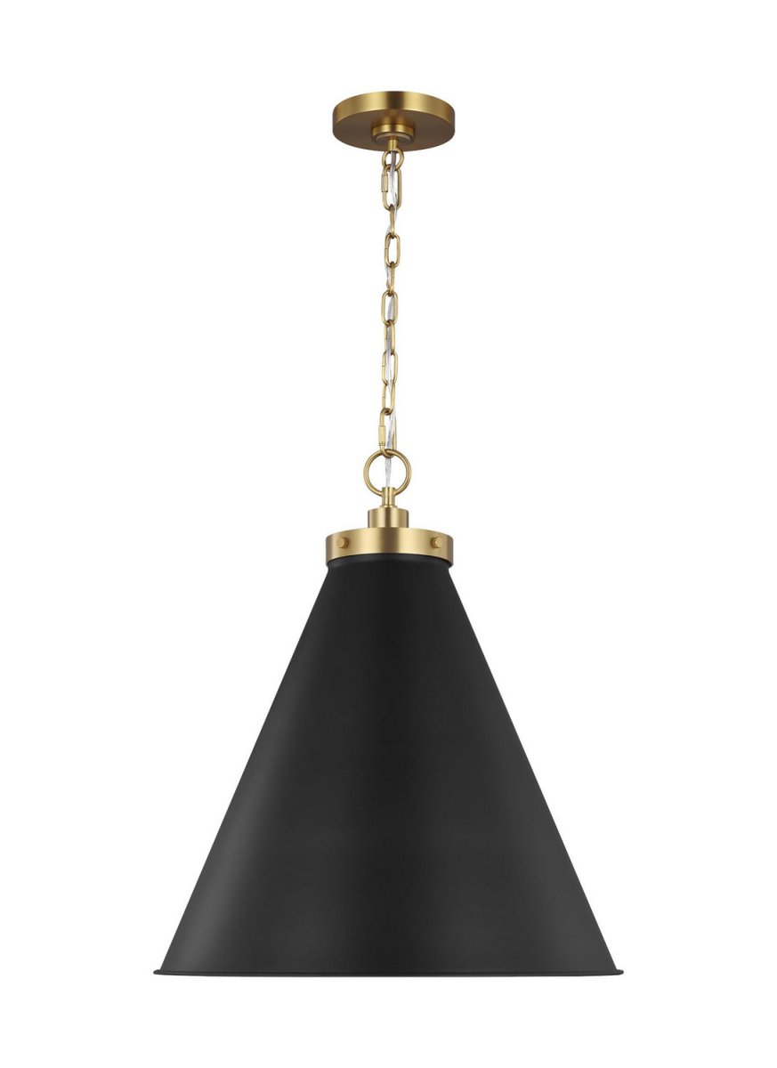 Suspension cône Wellfleet - Laiton bruni Noir minuit 19 1/2" by Visual Comfort Studio | Luminaires & cie