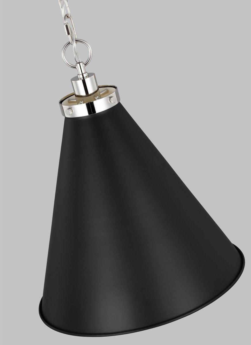 Suspension cône Wellfleet - Nickel poli Blanc mat 19 1/2" by Visual Comfort Studio | Luminaires & cie